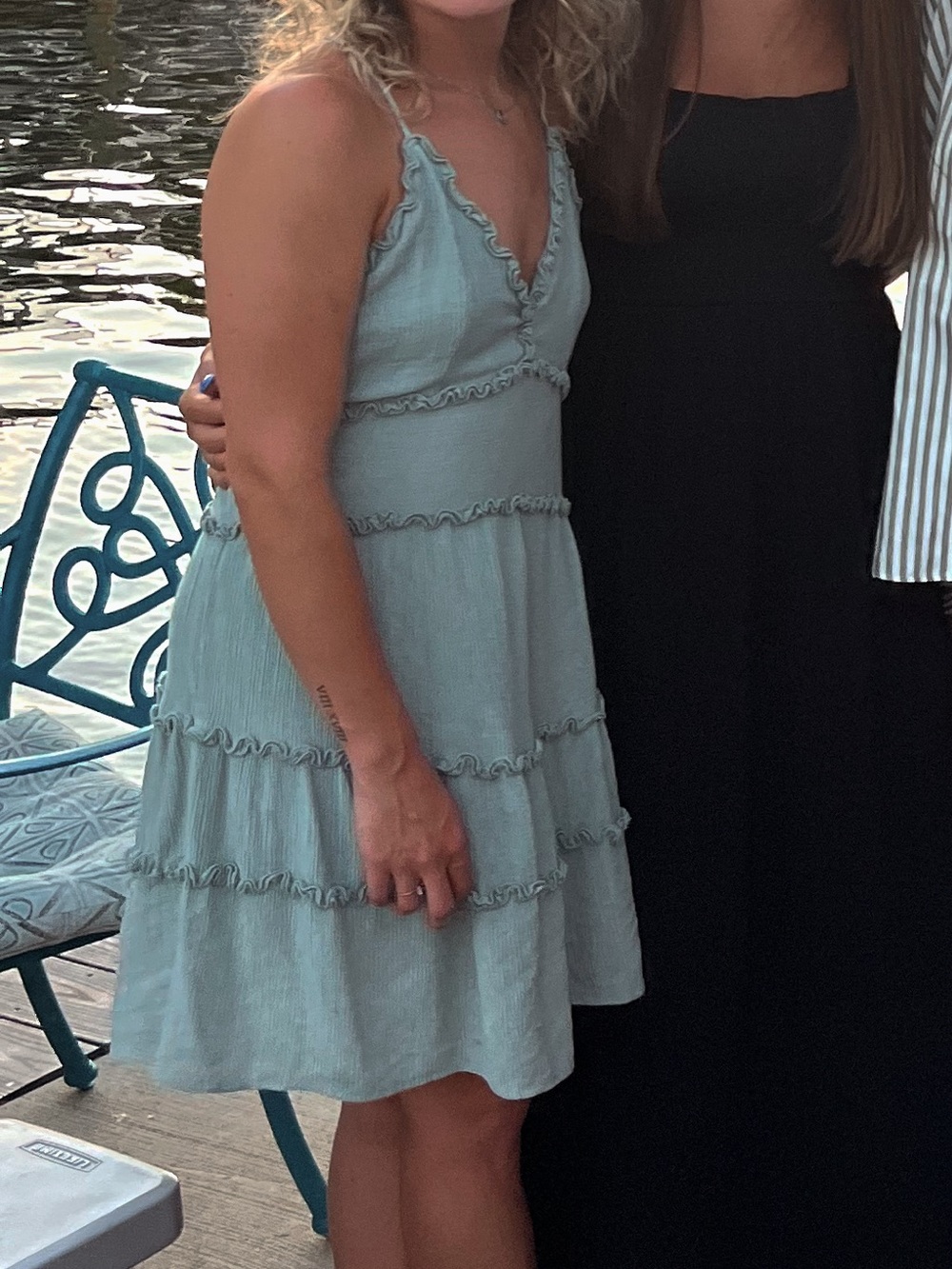 Love Tree Light Blue Ruffle Tiered Mini Dress